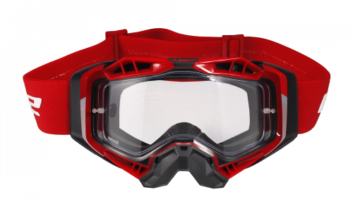 LS2 Очки кросс AURA Goggle с прозрачной линзой черно-красные фото в интернет-магазине FrontFlip.Ru