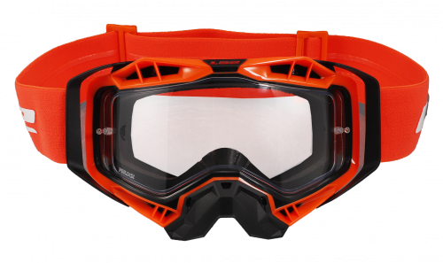 LS2 Очки кросс AURA Goggle с прозрачной линзой черно-оранжевые фото в интернет-магазине FrontFlip.Ru