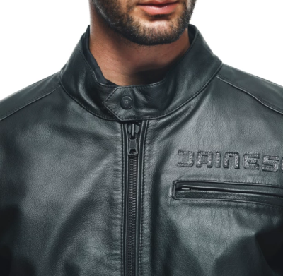 Куртка кожаная Dainese ZAURAX LEATHER JACKET Black фото в интернет-магазине FrontFlip.Ru