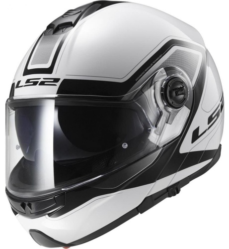 LS2 Мотошлем FF325 STROBE ELECTRIC SNOW CIVIK снегоходный бело-черный фото в интернет-магазине FrontFlip.Ru