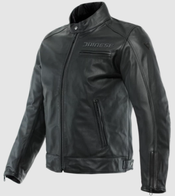 Куртка кожаная Dainese ZAURAX LEATHER JACKET Black фото в интернет-магазине FrontFlip.Ru