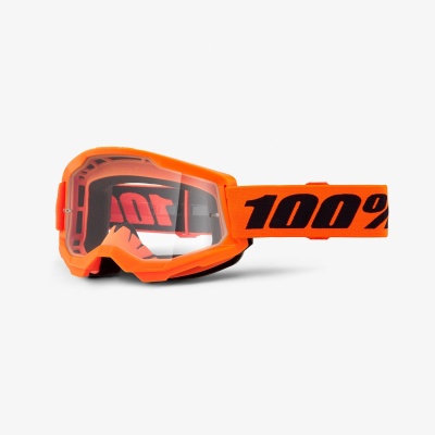 Очки 100% Strata 2 Neon Orange / Clear фото в интернет-магазине FrontFlip.Ru