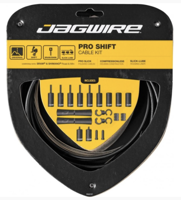 Набор рубашек и тросиков переключения Jagwire Pro Shift Kit 2X Stealth Black (PCK509) фото в интернет-магазине FrontFlip.Ru