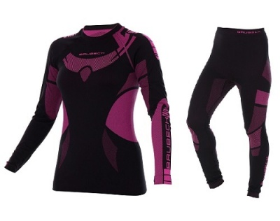 BRUBECK Кальсоны женские зональные DRY черно-амарат фото в интернет-магазине FrontFlip.Ru