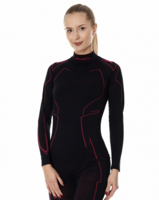 BRUBECK Охлаждающая мотофутболка женская Cooler Bikers черный-амарант фото в интернет-магазине FrontFlip.Ru