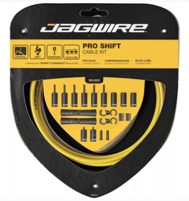 Набор рубашек и тросиков переключения Jagwire Pro Shift Kit 2X Yellow (PCK507) фото в интернет-магазине FrontFlip.Ru