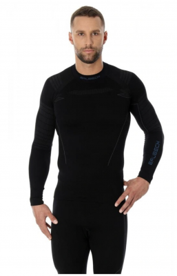 BRUBECK Футболка мужская дл. рукав Thermo Nilit Heat черный фото в интернет-магазине FrontFlip.Ru