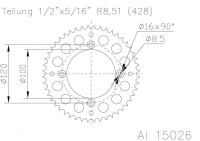 ESJOT Звезда ведомая алюминиевая 51-15026 49 (moto parts)