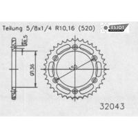 ESJOT Звезда ведомая 50-32043 44 (moto parts)