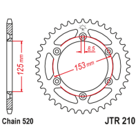 Звезда задняя (ведомая),(сталь) JT 210.46