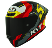 [KYT] Мотошлем TT-REVO FLUX, цвет Черный/Желтый/Красный