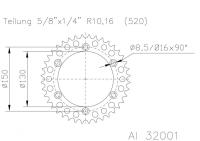 ESJOT Звезда ведомая 51-32001 49 (moto parts)