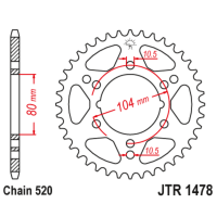 Звезда задняя (ведомая),(сталь) JT 1478.38