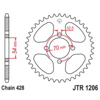 Звезда задняя (ведомая),(сталь) JT 1206.42