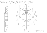 ESJOT Звезда ведущая 50-32007 16 (moto parts)