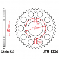 Звезда задняя (ведомая), (сталь) для 530 цепи, 39 зубьев (JT 1334.39)