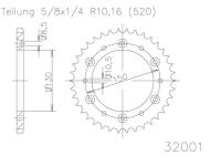 ESJOT Звезда вeдомая 53-32001 51WB (moto parts)