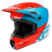 Шлем кроссовый FLY RACING KINETIC Straight Edge, красный/белый/синий