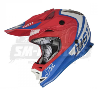 Шлем кроссовый JUST1 J32 Kids Vertigo детский, синий/белый/красный