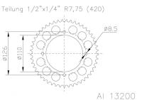 ESJOT Звезда ведомая 51-13200 46 (moto parts)