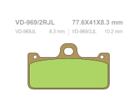 VESRAH Тормозные колодки  VD-969/2RJL