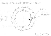 ESJOT Звезда ведомая 50-32123 36 (moto parts)