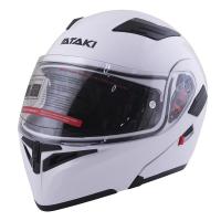 Шлем модуляр ATAKI JK902 Solid, белый глянцевый