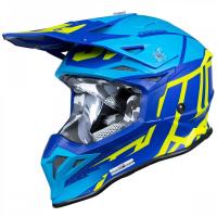 Шлем кроссовый JUST1 J39 POSEIDON, синий/Hi-Vis желтый глянцевый