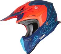 Шлем кроссовый JUST1 J18 Vertigo, синий/белый/оранжевый матовый