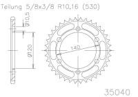 ESJOT Звезда ведомая 50-35040 38 (moto parts)