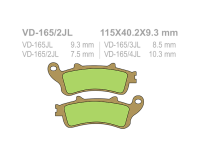 VESRAH Тормозные колодки  VD-165/2JL  (250st)