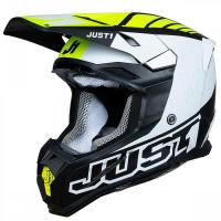 Шлем кроссовый JUST1 J22 F DYNAMO , черный/белый/Hi-Vis желтый матовый