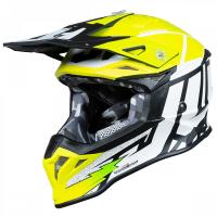 Шлем кроссовый JUST1 J39 POSEIDON, черный/Hi-Vis желтый/белый матовый