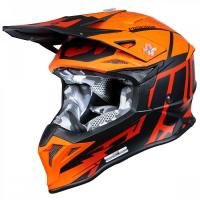 Шлем кроссовый JUST1 J39 POSEIDON, оранжевый/черный/красный глянцевый