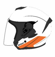 Шлем открытый со стеклом ATAKI JK526 Fusion , оранжевый/белый/черный матовый