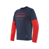 DAINESE Футболка PADDOCK LS 70F BLK-IRIS/LAVA-RED/LA-RE