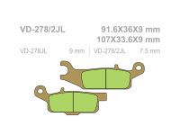 VESRAH Тормозные колодки  VD-278/2JL