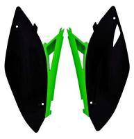 RTech Боковины задние KX250F 09-12 # KX450F 09-11 черно-зеленые (moto parts)