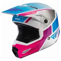Шлем кроссовый FLY RACING KINETIC Drift, розовый/белый/синий
