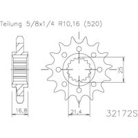 ESJOT Звезда ведущая 50-32172 15S (moto parts)