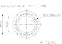 ESJOT Звезда ведомая 51-32045 47 (moto parts)