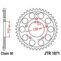 Звезда задняя (ведомая), (сталь) для 530 цепи, 50 зубьев (JT 1871.50)