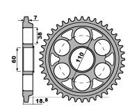 PBR Звезда задняя    4522-43   (алюм) DUCATI DIAVEL Z43