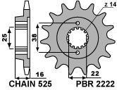 PBR Звезда передняя    2222-15 (Ducati)