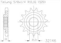 ESJOT Звезда ведущая 50-32146 14S (moto parts)