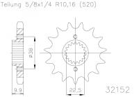 ESJOT Звезда ведущая 50-32152 15S (moto parts)