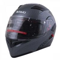 Шлем модуляр ATAKI JK902 Carbon, черный/серый глянцевый