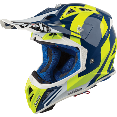 AIROH шлем кросс AVIATOR 2.3 BIGGER BLUE GLOSS фото в интернет-магазине FrontFlip.Ru