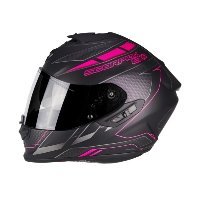 [SCORPION EXO] Мотошлем EXO-1400 AIR CUP, цвет Черный Матовый/Розовый Хамелеон фото в интернет-магазине FrontFlip.Ru