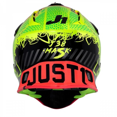 Шлем кроссовый JUST1 J38 Mask, Hi-Vis желтый/красный/черный фото в интернет-магазине FrontFlip.Ru